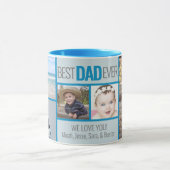 最高のパパ | 5枚の写真パーソナライズされた マグカップ (中央)