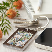 最高のパパ!6枚の写真カスタムのメッセージ素朴ウッド キーホルダー (正面右)