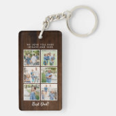 最高のパパ!6枚の写真カスタムのメッセージ素朴ウッド キーホルダー (裏面)