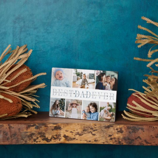 最高のパパ | 7フォトファーザーのデイコラージュ フォトプラーク (側面)