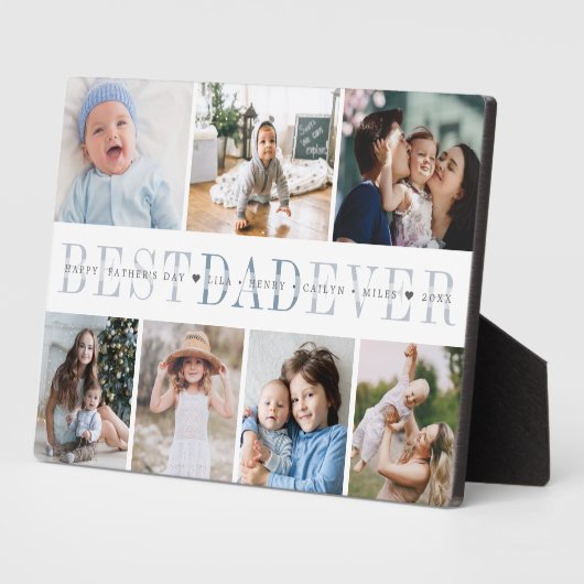 最高のパパ | 7フォトファーザーのデイコラージュ フォトプラーク (側面)
