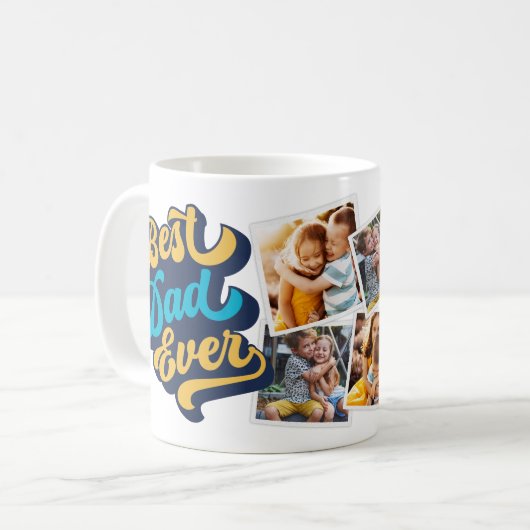 最高のパパ | Faters Dayフォトコラージュ コーヒーマグカップ (正面左)