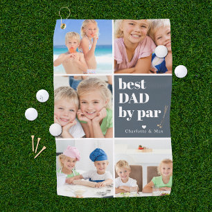 最高のパパ Photo Collage Father's Day ゴルフタオル
