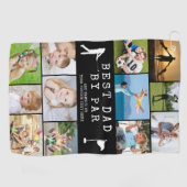 最高のパパBY PAR 12 Photo Collage パーソナライズされた ゴルフタオル (横)