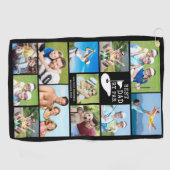 最高のパパBY PAR 12 Photo Collage パーソナライズされた ゴルフタオル (横)