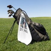 最高のパパby par dog pet photoモダンシンプルphoto ゴルフタオル (グリーン)