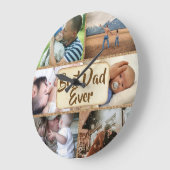 最高のパパDIY 6写真素朴なジュート写真 ラージ壁時計 (傾斜)