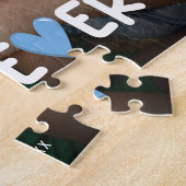 最高のパパEverおもしろい家族の写真 ジグソーパズル (側面)