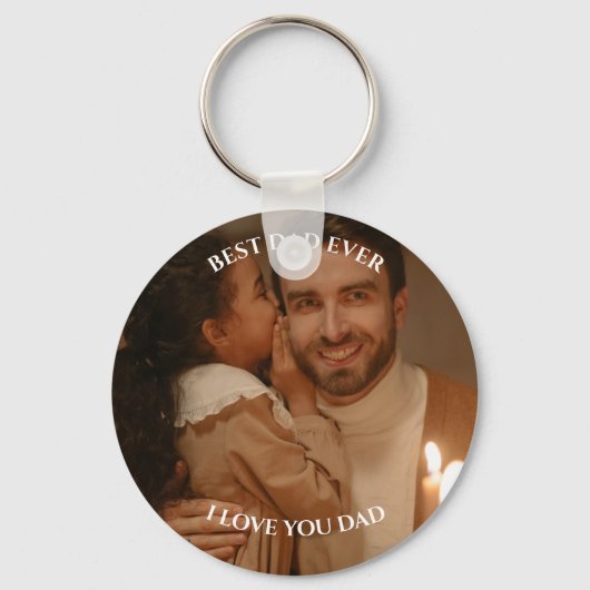 最高のパパEverカスタムPhoto I love your father's Day キーホルダー (正面)
