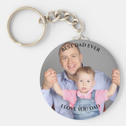 最高のパパEverカスタムPhoto I love your father's Day キーホルダー (正面)
