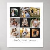 最高のパパEverスクリプトパパフォトグリッド9写真ギフト ポスター (正面)