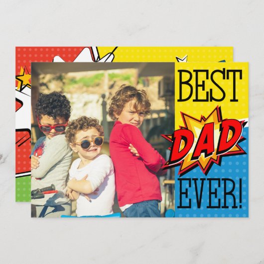 最高のパパEverスーパーヒーローカスタム写真 (正面/裏面)