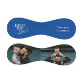 最高のパパEVERタイポグラフィカスタム写真ブルー 野球ボール (パネル)