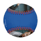 最高のパパEVERタイポグラフィカスタム写真ブルー 野球ボール (正面)