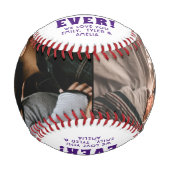 最高のパパEverハート父2家族写真 野球ボール (正面)