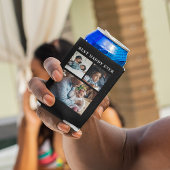 最高のパパEverフォトコラージュ黒 缶クーラー