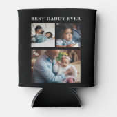 最高のパパEverフォトコラージュ黒 缶クーラー (正面)