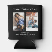 最高のパパEverフォトコラージュ黒 缶クーラー (裏面)