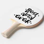 最高のパパEverブラックタイポグラフィカスタムフォトバック 卓球ラケット (正面アングル)