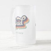 最高のパパEverヴィンテージ70年代スクリプトビアマグ フロストグラスビールジョッキ (正面左)