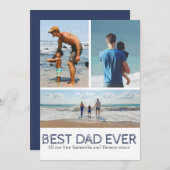 最高のパパEver写真コラージュクール文字 シーズンカード (正面/裏面)