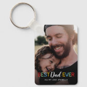 最高のパパEver写真 キーホルダー (正面)