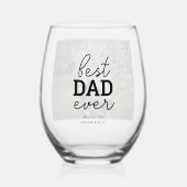 最高のパパEver写真 ステムなしワイングラス (正面)