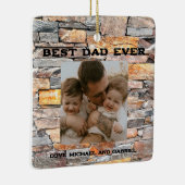 最高のパパEVER動揺して FLAGSTONE STONE セラミックオーナメント (右)