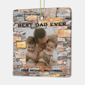 最高のパパEVER動揺して FLAGSTONE STONE セラミックオーナメント (左)