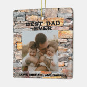 最高のパパEVER動揺して FLAGSTONE STONE セラミックオーナメント (左)