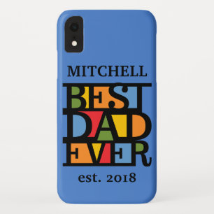 最高のパパEVER名前をカスタムするおよび年間の電話ケース iPhone XRケース