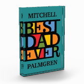 最高のパパEVER名前をカスタムするブロック賞 フォトブロック (左)