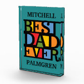 最高のパパEVER名前をカスタムするブロック賞 フォトブロック (右)