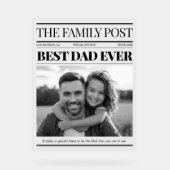 最高のパパEver新聞カスタム写真 アクリルサイン (正面)