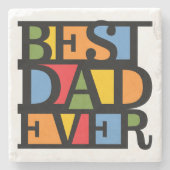 最高のパパEVER石コースター ストーンコースター (正面)