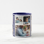 最高のパパEver5写真シンプルコラージュ白い紫 マグカップ (中央)