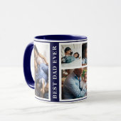 最高のパパEver5写真シンプルコラージュ白い紫 マグカップ (正面左)