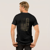 最高のパパEver – アメリカ国旗Tシャツ トライブレンドTシャツ (裏面全面)