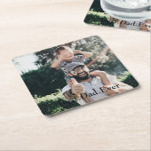 最高のパパEver パーソナライズされた Photo Father's Day スクエアペーパーコースター (アングル)