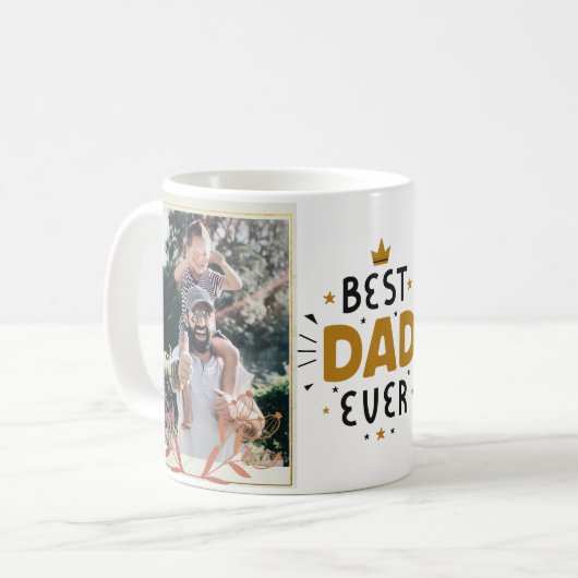 最高のパパEver、フルフォトパーソナライズされた コーヒーマグカップ (正面左)