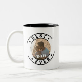 最高のパパEver モダン Photo Father's Day ツートーンマグカップ