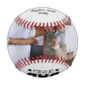最高のパパEver 2パーソナライズされた写真 野球ボール (裏面)