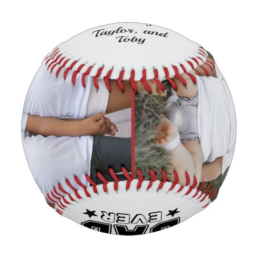 最高のパパEver 2パーソナライズされた写真 野球ボール (裏面)