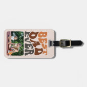 最高のパパEver 2写真とGroovyレトロタイポグラフィ ラゲッジタグ (正面横)