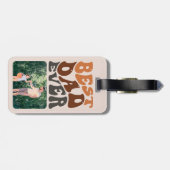 最高のパパEver 2写真とGroovyレトロタイポグラフィ ラゲッジタグ (裏面横)