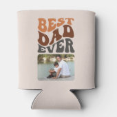 最高のパパEver 2写真とGroovyレトロタイポグラフィ 缶クーラー (裏面)