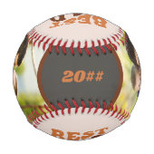 最高のパパEver 2 Photo with Groovyレトロタイポグラフィ 野球ボール (裏面)