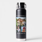 最高のパパEver 3フォトブラック ウォーターボトル (背面)