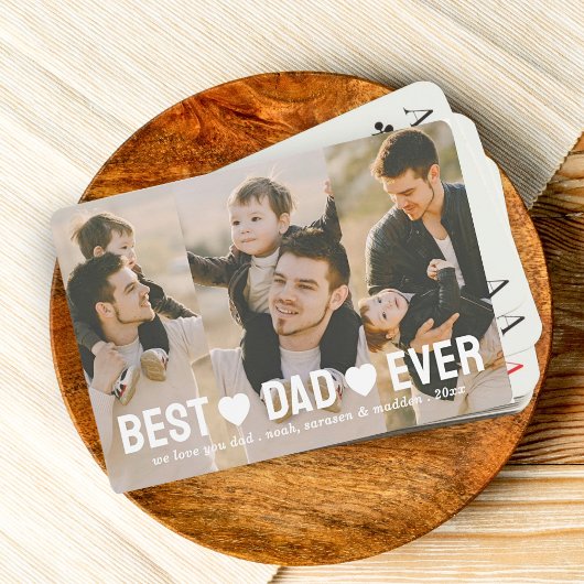 最高のパパEver 3 Photo Collageハートカスタム トランプ