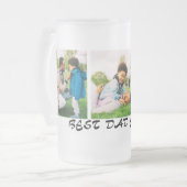 最高のパパEver 3 Photo Collage Family Keepsake Gift フロストグラスビールジョッキ (正面左)